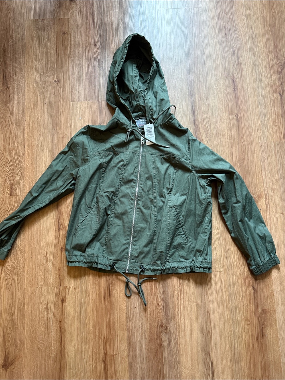 Torrid Lightweight Hooded Windbreaker Jacket - Olive Green